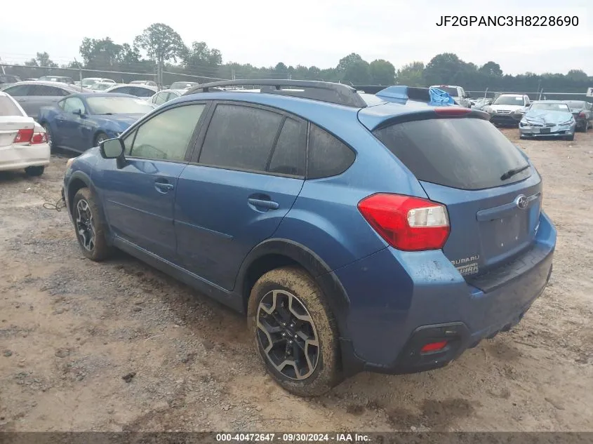 2017 Subaru Crosstrek 2.0I Limited VIN: JF2GPANC3H8228690 Lot: 40472647