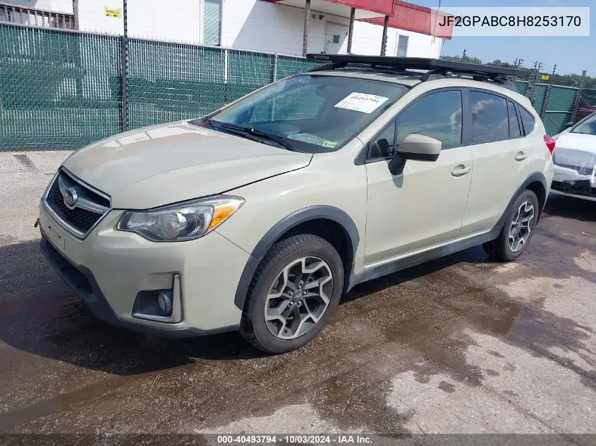 2017 Subaru Crosstrek 2.0I Premium VIN: JF2GPABC8H8253170 Lot: 40493794