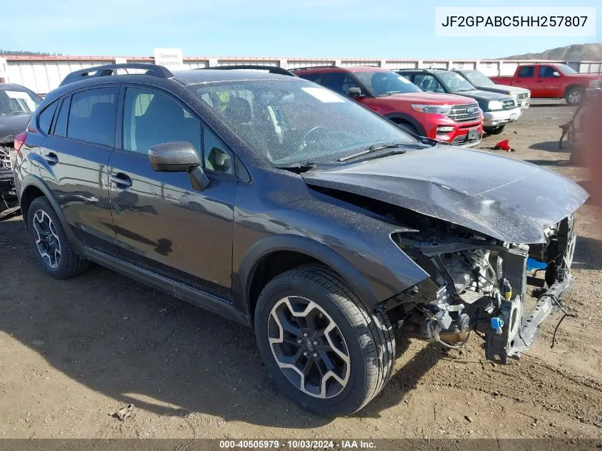 2017 Subaru Crosstrek 2.0I Premium VIN: JF2GPABC5HH257807 Lot: 40505979