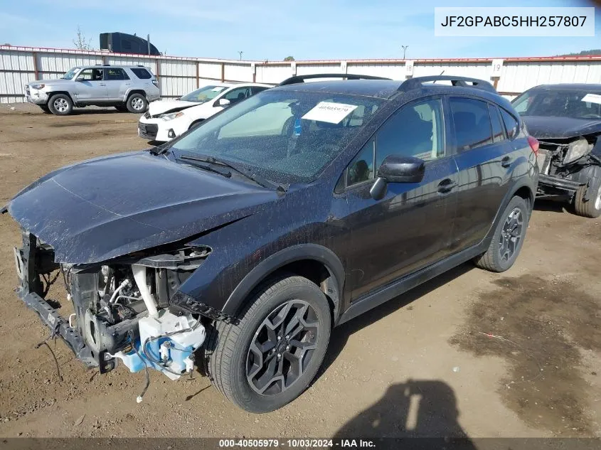 2017 Subaru Crosstrek 2.0I Premium VIN: JF2GPABC5HH257807 Lot: 40505979