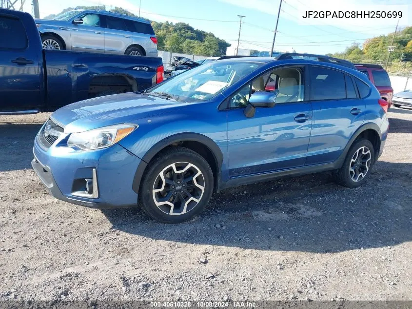 2017 Subaru Crosstrek Premium VIN: JF2GPADC8HH250699 Lot: 40510328