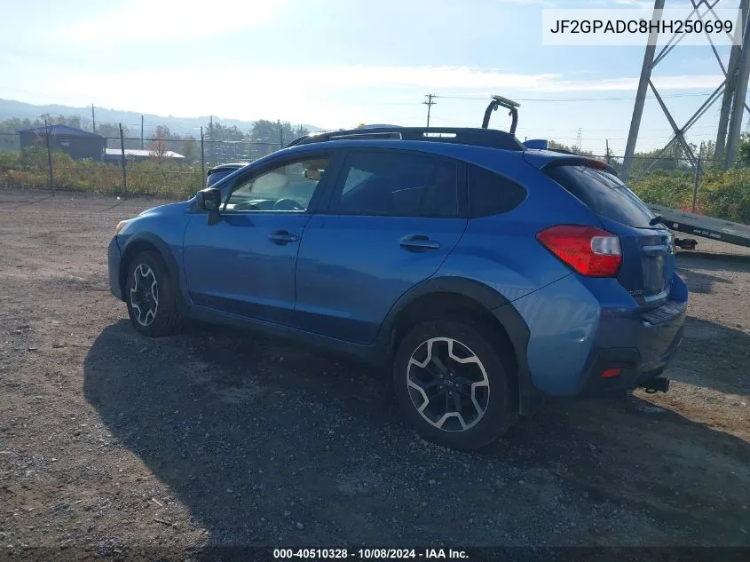 2017 Subaru Crosstrek Premium VIN: JF2GPADC8HH250699 Lot: 40510328