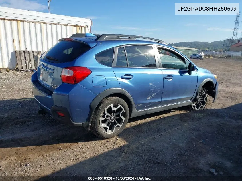 2017 Subaru Crosstrek Premium VIN: JF2GPADC8HH250699 Lot: 40510328