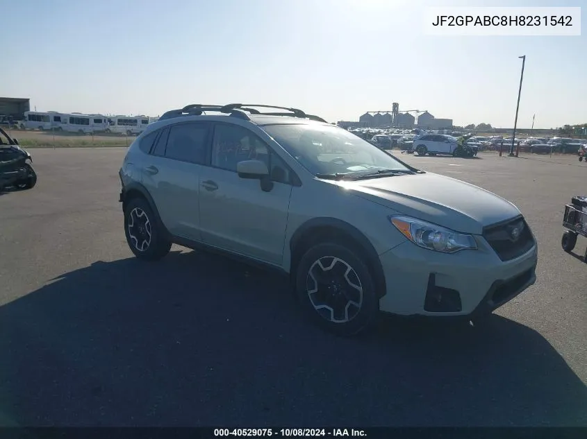 2017 Subaru Crosstrek 2.0I Premium VIN: JF2GPABC8H8231542 Lot: 40529075