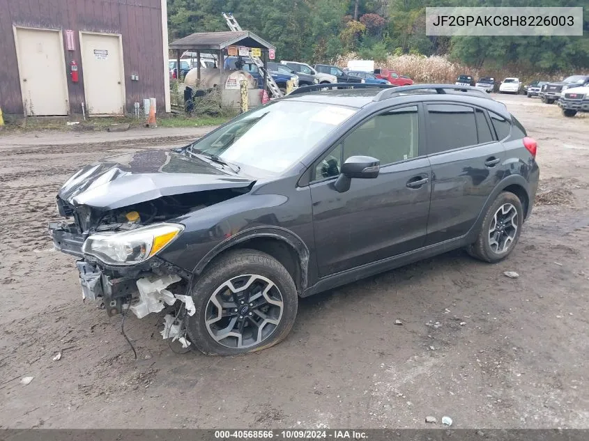 2017 Subaru Crosstrek 2.0I Limited VIN: JF2GPAKC8H8226003 Lot: 40568566