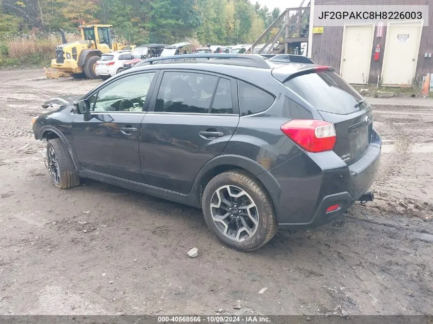 2017 Subaru Crosstrek 2.0I Limited VIN: JF2GPAKC8H8226003 Lot: 40568566