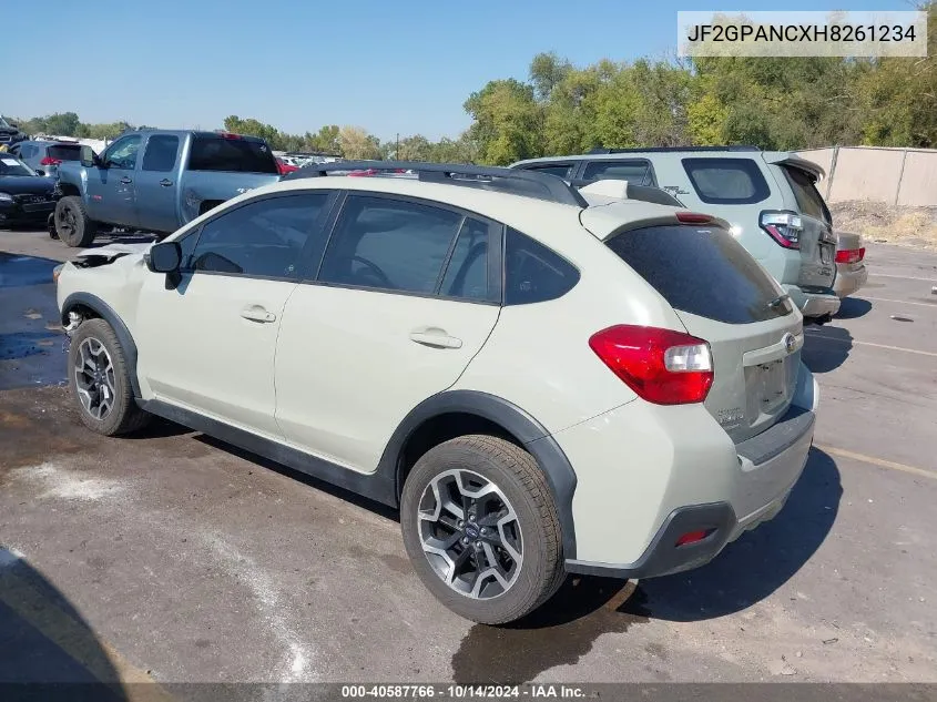 2017 Subaru Crosstrek 2.0I Limited VIN: JF2GPANCXH8261234 Lot: 40587766