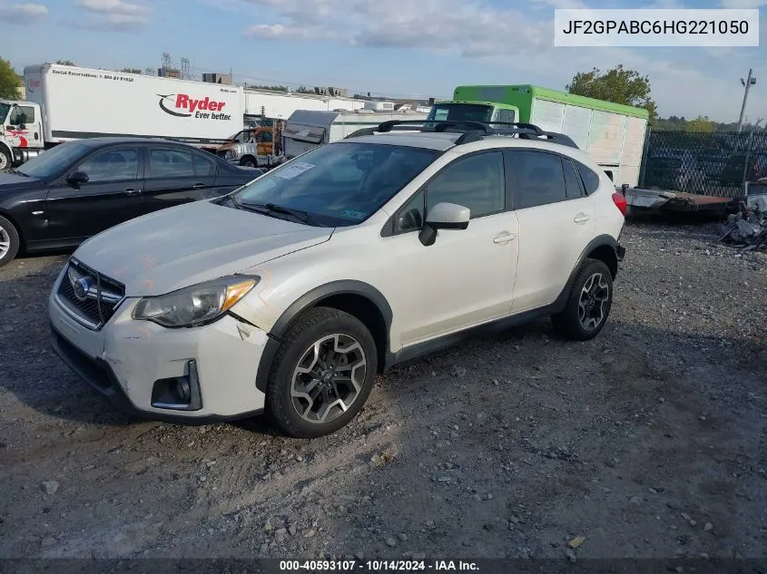 2017 Subaru Crosstrek Premium VIN: JF2GPABC6HG221050 Lot: 40593107