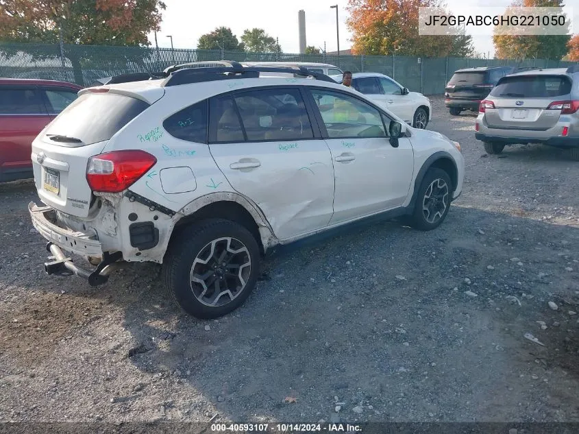 2017 Subaru Crosstrek Premium VIN: JF2GPABC6HG221050 Lot: 40593107