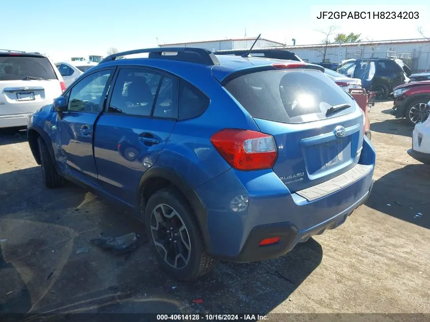 2017 Subaru Crosstrek 2.0I Premium VIN: JF2GPABC1H8234203 Lot: 40614128