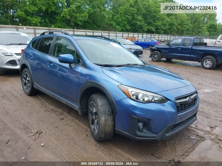 2018 Subaru Crosstrek 2.0I Premium VIN: JF2GTADCXJH232416 Lot: 39358733