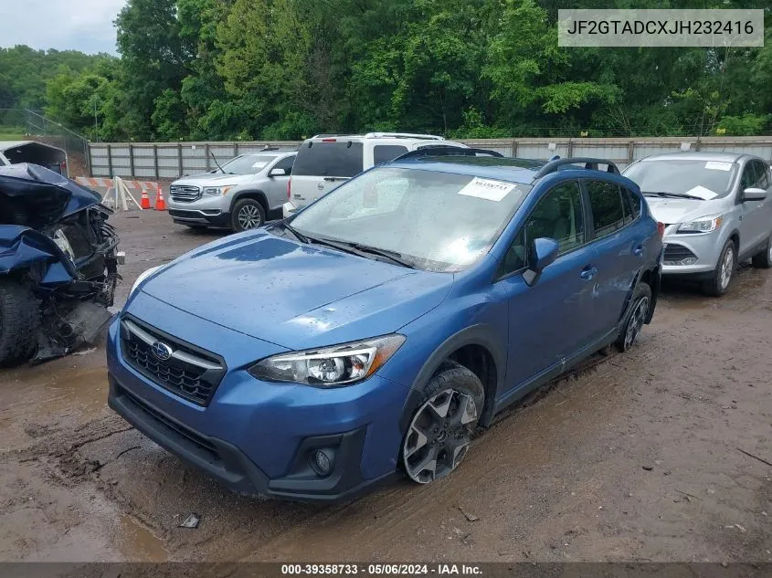 2018 Subaru Crosstrek 2.0I Premium VIN: JF2GTADCXJH232416 Lot: 39358733