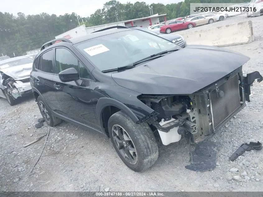 2018 Subaru Crosstrek 2.0I Premium VIN: JF2GTABC4JH217316 Lot: 39747188