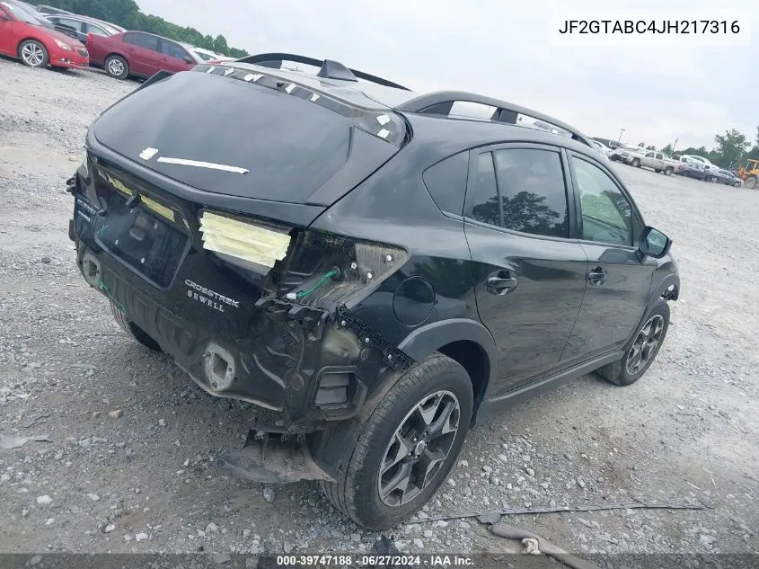 2018 Subaru Crosstrek 2.0I Premium VIN: JF2GTABC4JH217316 Lot: 39747188