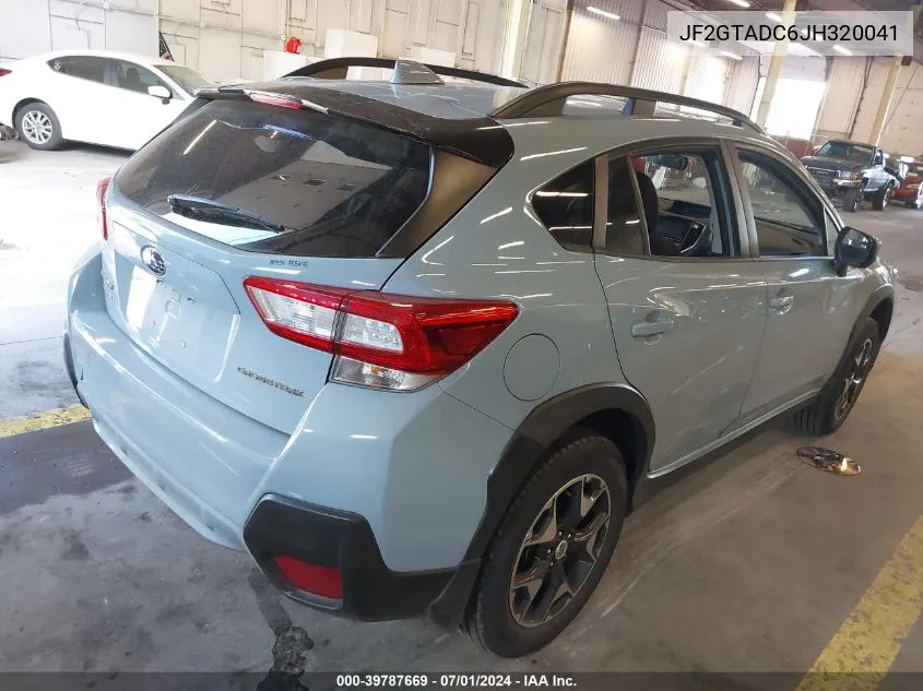 2018 Subaru Crosstrek 2.0I Premium VIN: JF2GTADC6JH320041 Lot: 39787669