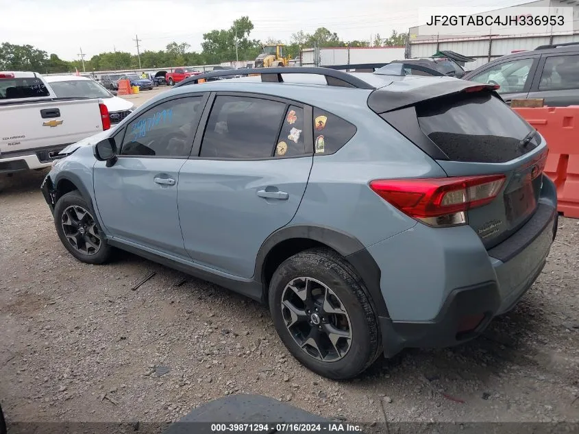 2018 Subaru Crosstrek 2.0I Premium VIN: JF2GTABC4JH336953 Lot: 39871294