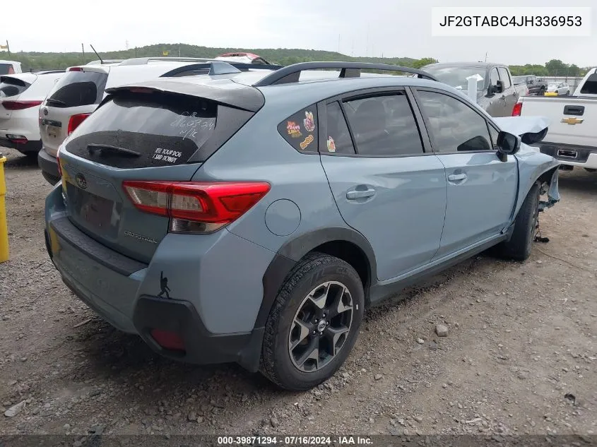 2018 Subaru Crosstrek 2.0I Premium VIN: JF2GTABC4JH336953 Lot: 39871294