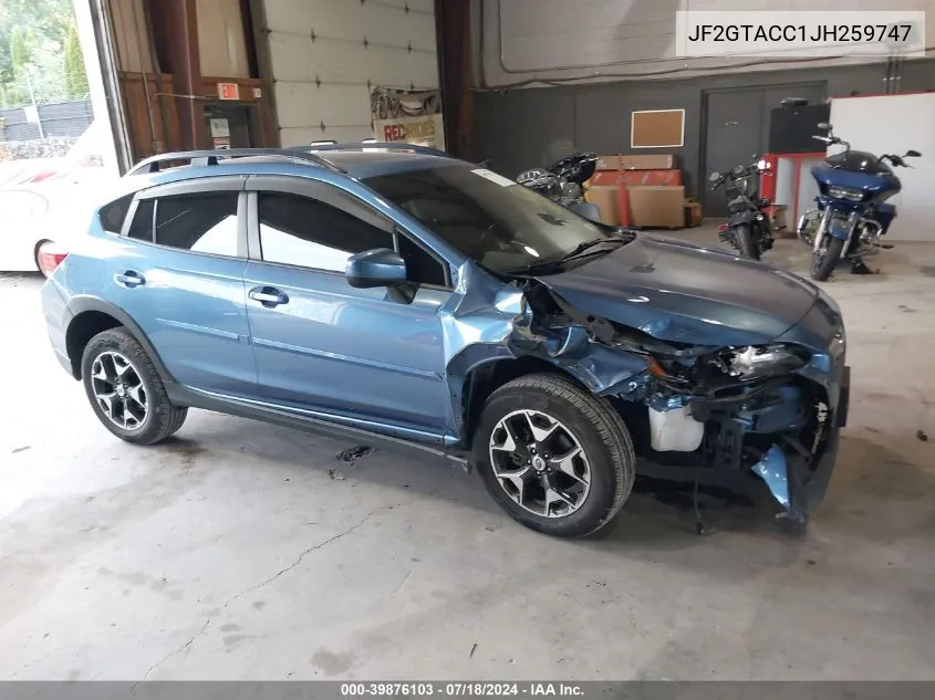 2018 Subaru Crosstrek 2.0I Premium VIN: JF2GTACC1JH259747 Lot: 39876103