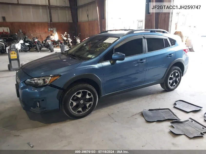 2018 Subaru Crosstrek 2.0I Premium VIN: JF2GTACC1JH259747 Lot: 39876103