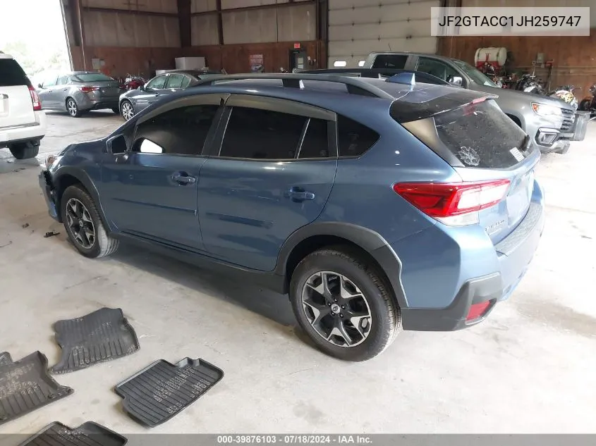 2018 Subaru Crosstrek 2.0I Premium VIN: JF2GTACC1JH259747 Lot: 39876103