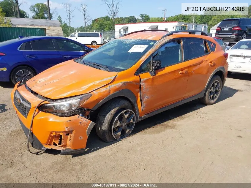 2018 Subaru Crosstrek 2.0I Premium VIN: JF2GTABC3JH214388 Lot: 40197011