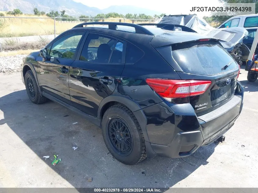 2018 Subaru Crosstrek 2.0I Premium VIN: JF2GTADC3JH294398 Lot: 40232978