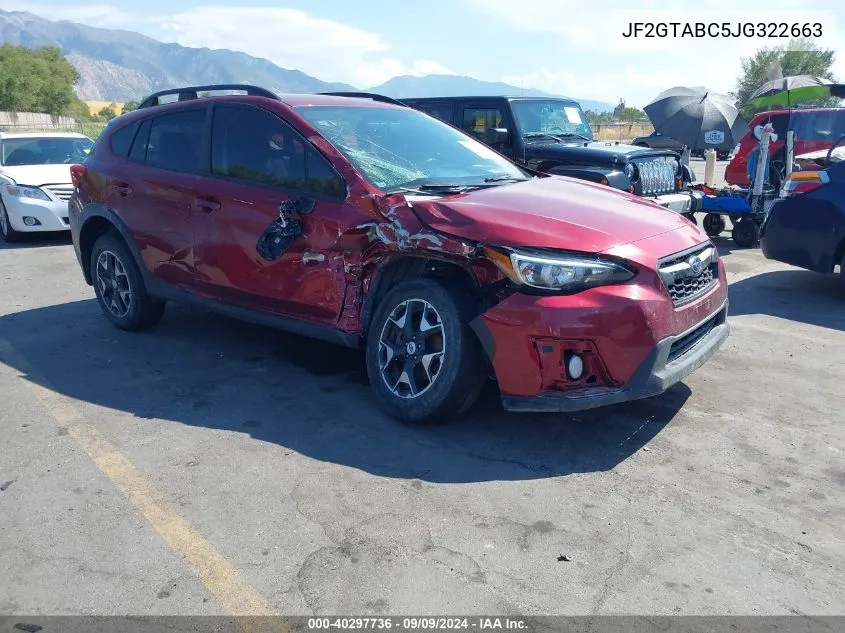 2018 Subaru Crosstrek 2.0I Premium VIN: JF2GTABC5JG322663 Lot: 40297736