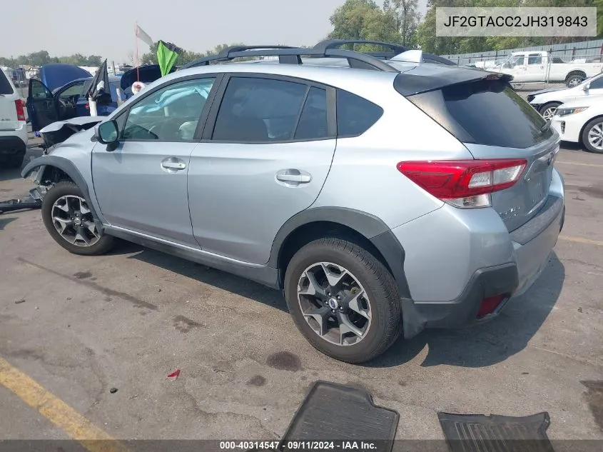 2018 Subaru Crosstrek 2.0I Premium VIN: JF2GTACC2JH319843 Lot: 40314547