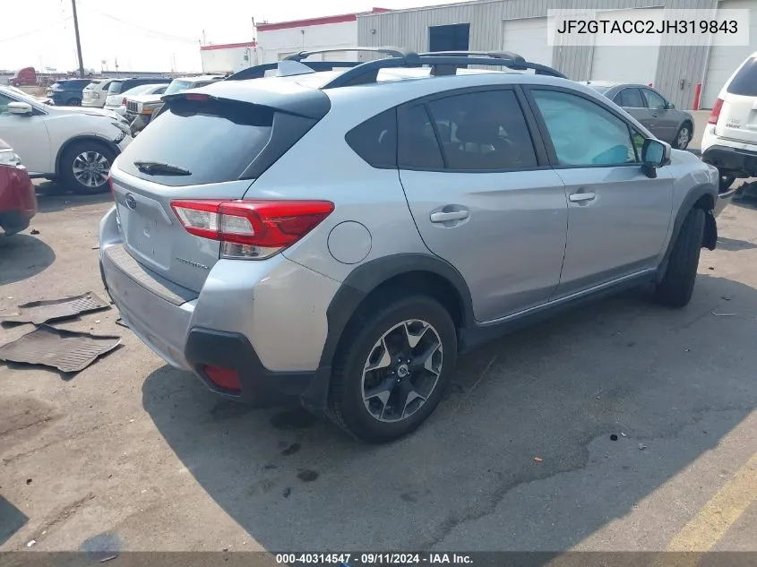 2018 Subaru Crosstrek 2.0I Premium VIN: JF2GTACC2JH319843 Lot: 40314547