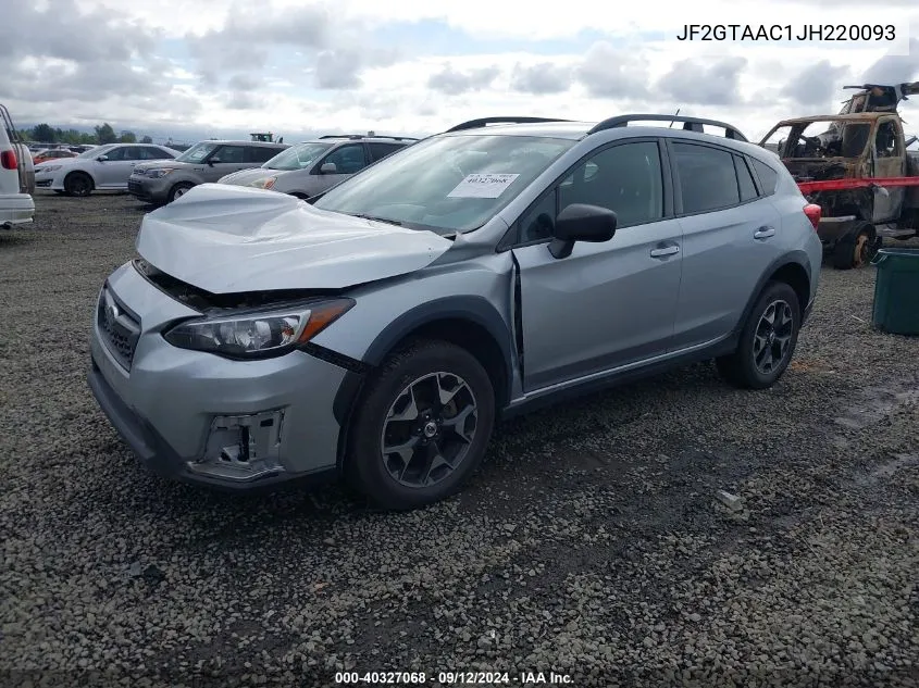 2018 Subaru Crosstrek 2.0I (Cvt) VIN: JF2GTAAC1JH220093 Lot: 40327068