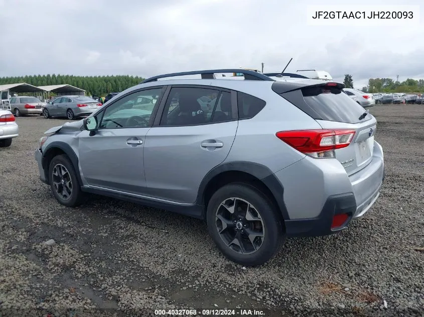 2018 Subaru Crosstrek 2.0I (Cvt) VIN: JF2GTAAC1JH220093 Lot: 40327068