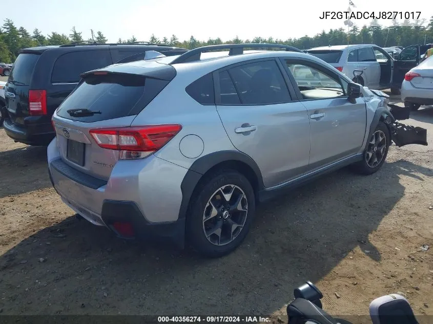 2018 Subaru Crosstrek Premium VIN: JF2GTADC4J8271017 Lot: 40356274