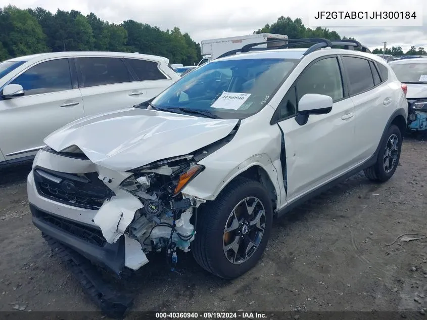 2018 Subaru Crosstrek 2.0I Premium VIN: JF2GTABC1JH300184 Lot: 40360940