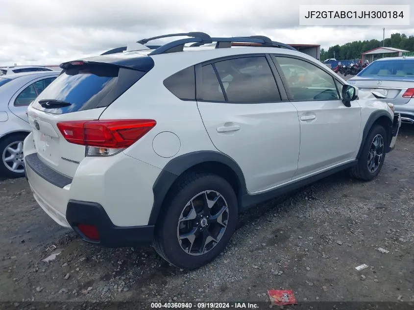 2018 Subaru Crosstrek 2.0I Premium VIN: JF2GTABC1JH300184 Lot: 40360940