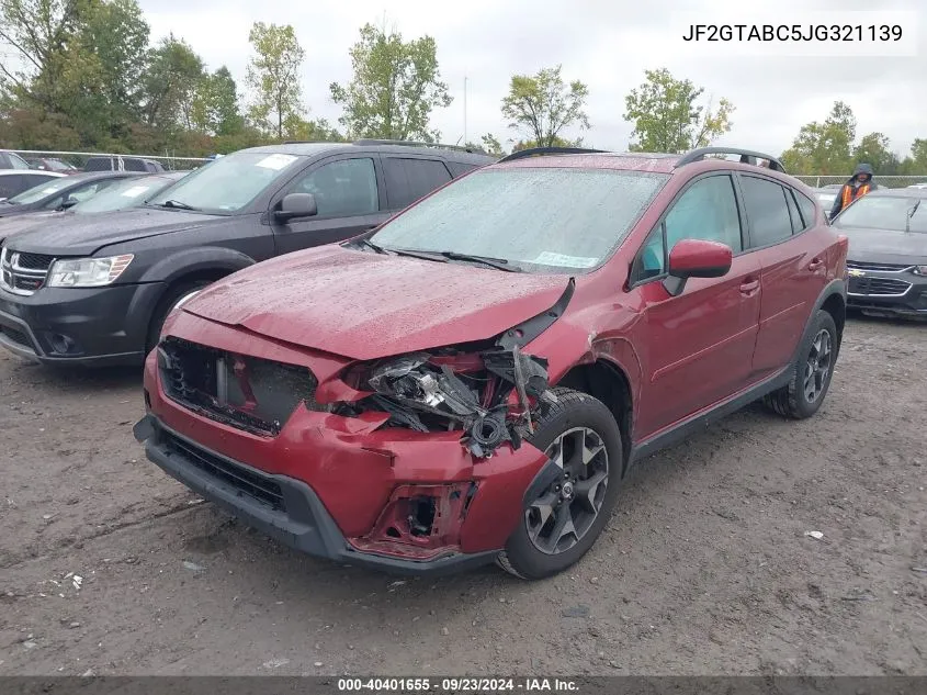 2018 Subaru Crosstrek Premium VIN: JF2GTABC5JG321139 Lot: 40401655