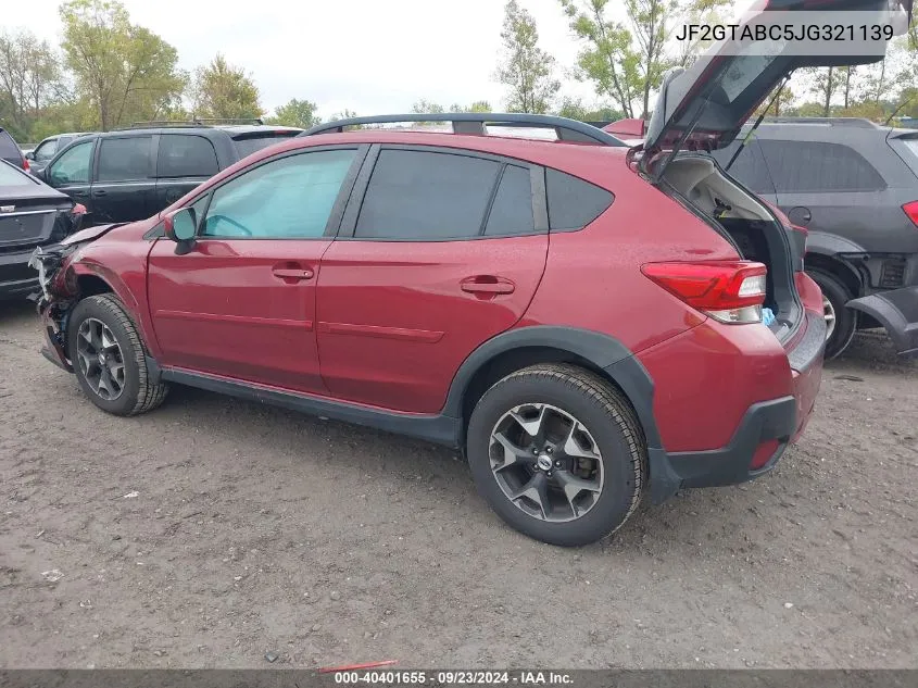 2018 Subaru Crosstrek Premium VIN: JF2GTABC5JG321139 Lot: 40401655