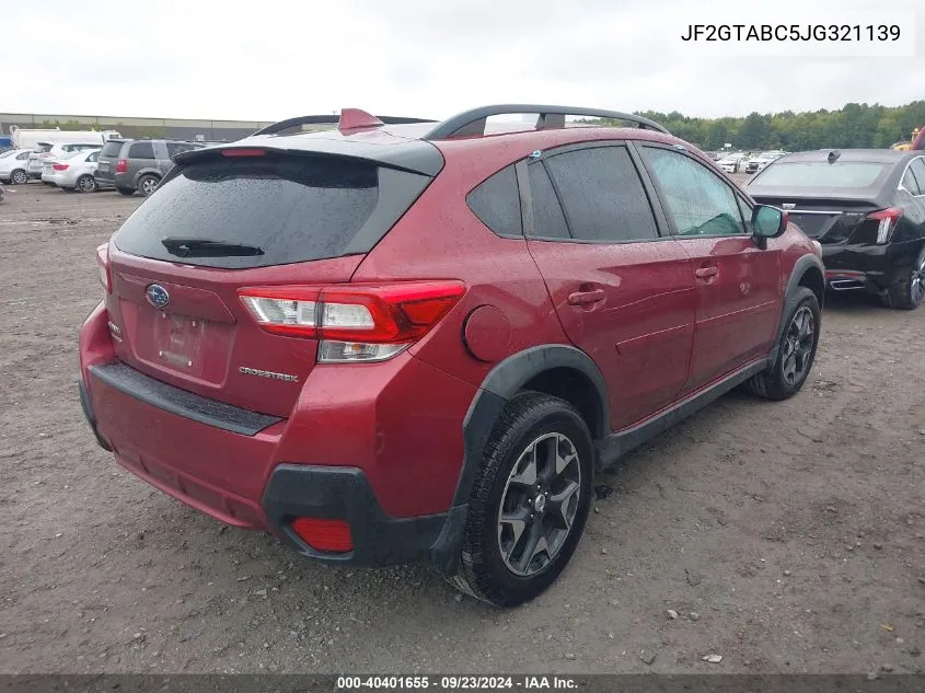 2018 Subaru Crosstrek Premium VIN: JF2GTABC5JG321139 Lot: 40401655