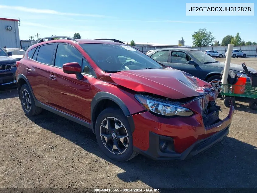 2018 Subaru Crosstrek 2.0I Premium VIN: JF2GTADCXJH312878 Lot: 40413665