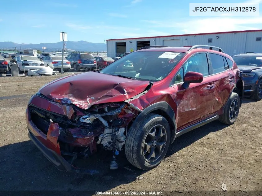 2018 Subaru Crosstrek 2.0I Premium VIN: JF2GTADCXJH312878 Lot: 40413665