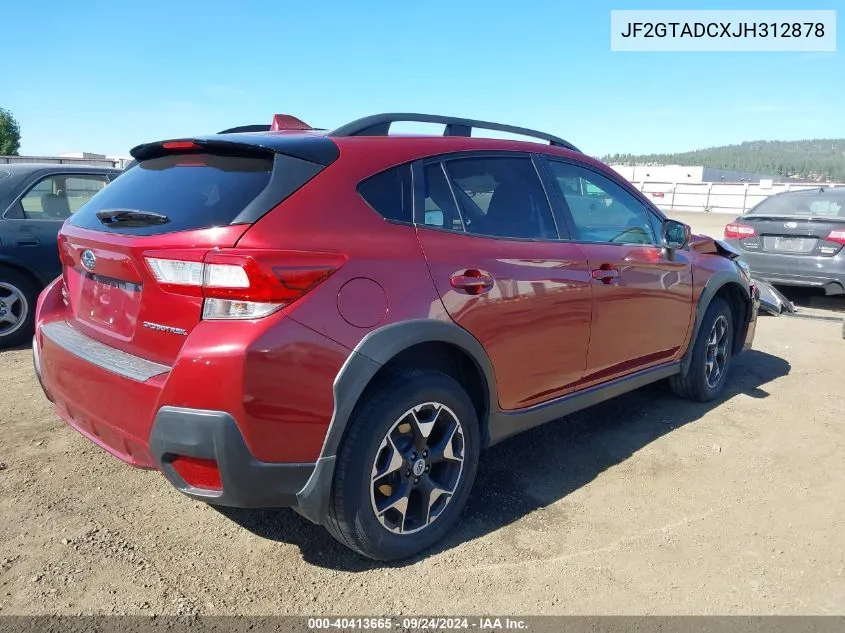 2018 Subaru Crosstrek 2.0I Premium VIN: JF2GTADCXJH312878 Lot: 40413665