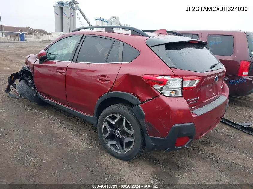 2018 Subaru Crosstrek Limited VIN: JF2GTAMCXJH324030 Lot: 40413709