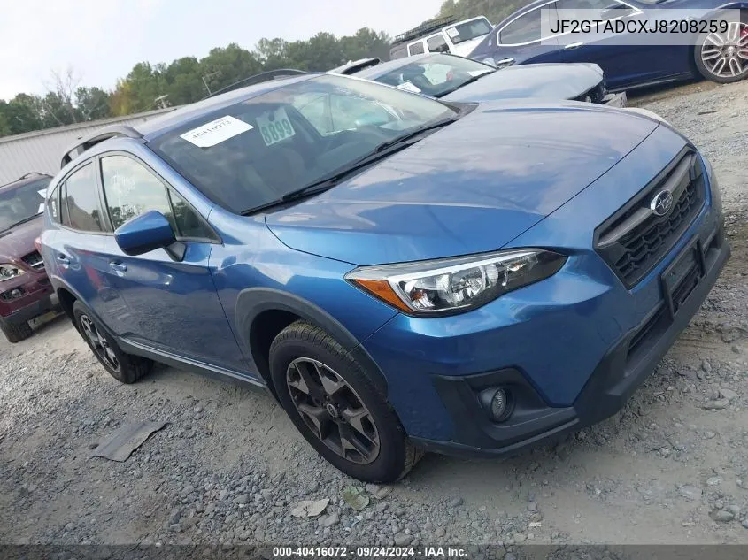 2018 Subaru Crosstrek Premium VIN: JF2GTADCXJ8208259 Lot: 40416072