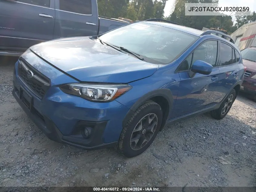 2018 Subaru Crosstrek Premium VIN: JF2GTADCXJ8208259 Lot: 40416072