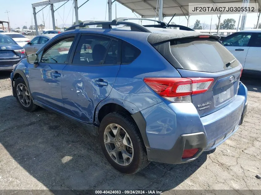 2018 Subaru Crosstrek 2.0I VIN: JF2GTAAC7JG305512 Lot: 40424083