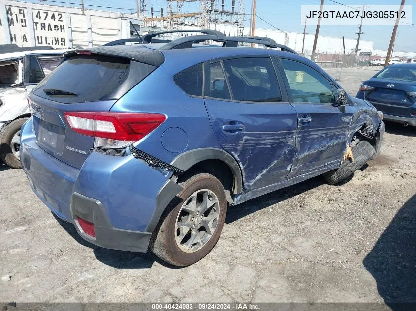 2018 Subaru Crosstrek 2.0I VIN: JF2GTAAC7JG305512 Lot: 40424083