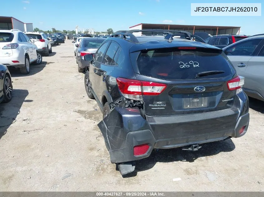 2018 Subaru Crosstrek 2.0I Premium VIN: JF2GTABC7JH262010 Lot: 40427627