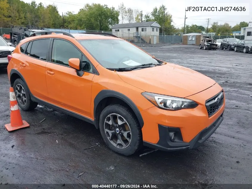 2018 Subaru Crosstrek 2.0I Premium VIN: JF2GTACC1JH274636 Lot: 40440177