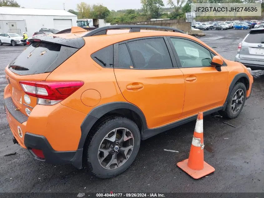 2018 Subaru Crosstrek 2.0I Premium VIN: JF2GTACC1JH274636 Lot: 40440177