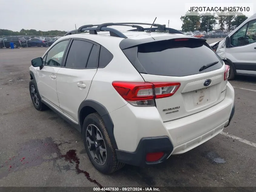 2018 Subaru Crosstrek 2.0I (Cvt) VIN: JF2GTAAC4JH257610 Lot: 40457530