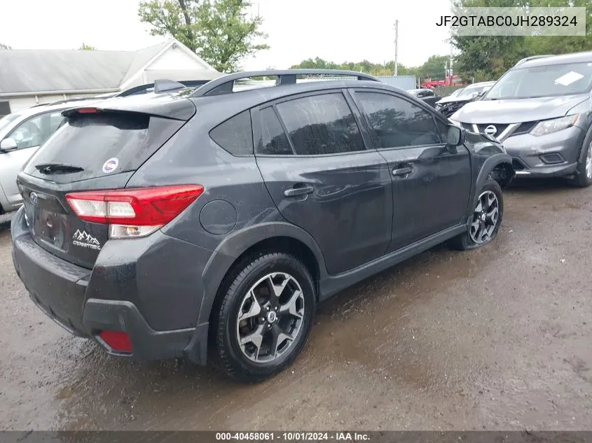 2018 Subaru Crosstrek 2.0I Premium VIN: JF2GTABC0JH289324 Lot: 40458061